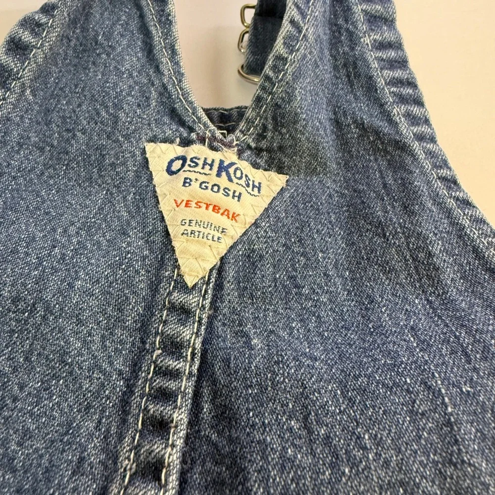 Vintage 90s Oshkosh B'gosh Vestbak Overalls Shortalls Romper Denim 18 months